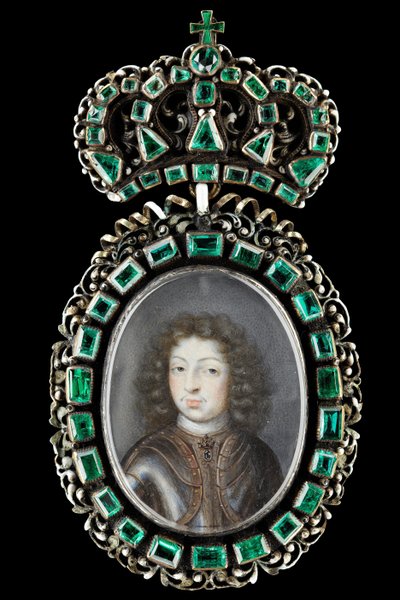 Ritratto in miniatura di Carlo XI, Re di Svezia 1660-1697 da Pierre Signac